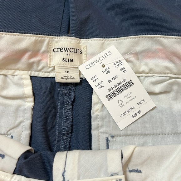 Crewcuts kids slim Blue chinos Pants - Picture 3 of 8